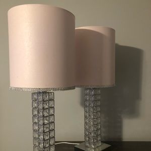 SOLD other site. Lamps set of 2 baby pink